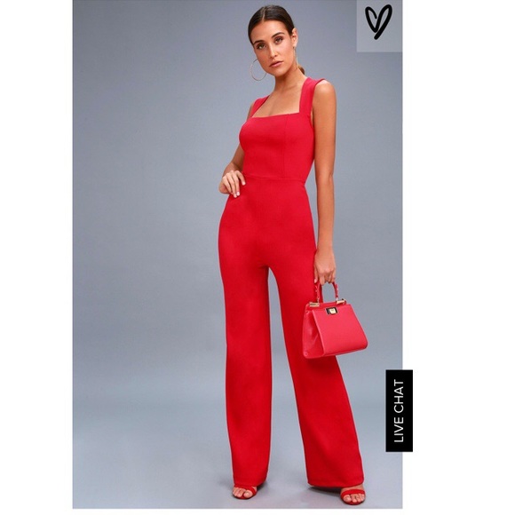 lulus jumpsuit red
